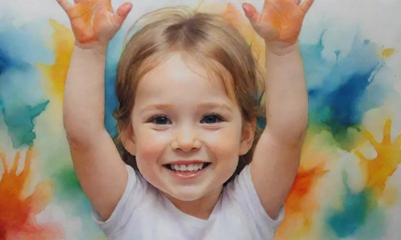 Una cara sonriente de niños, las manos levantadas en empatía, conectando con otro niño a través de una expresión sincera.