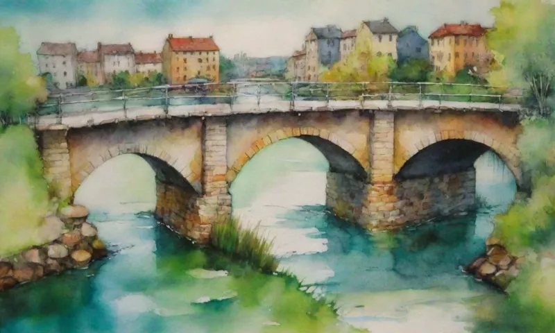 Una imagen dividida: un lado cuenta con un puente desmoronado en medio de un paisaje inundado, mientras que el otro muestra una ciudad vibrante con espacios verdes y caras sonrientes.