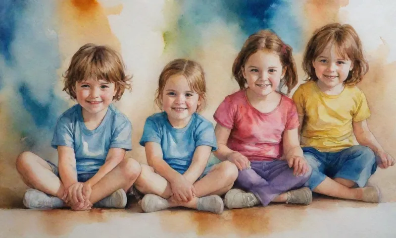 Un grupo de niños sentados juntos en el suelo