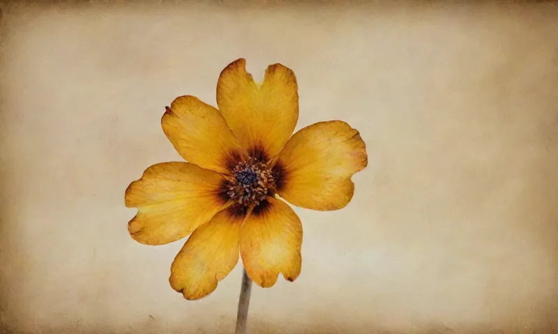 Un marco esquelético de los niños se superpone sobre una imagen de una flor marchita, sus pétalos marchitados y amarillentos.