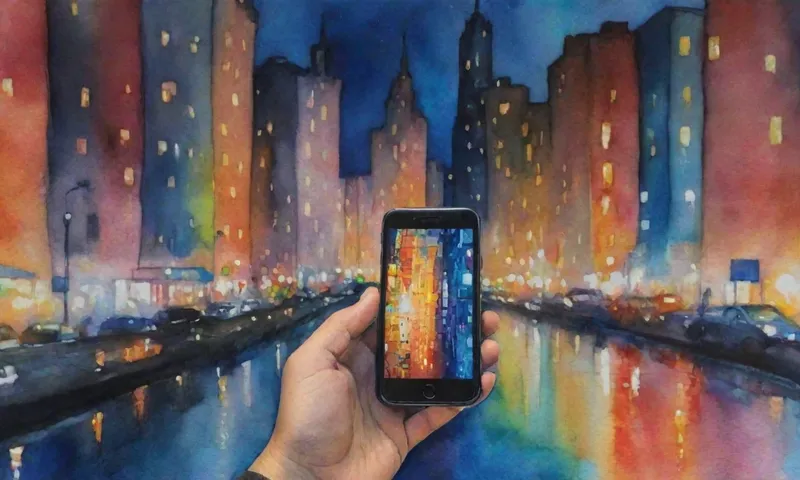 Una mano que sostiene un teléfono inteligente conectado a una red de luces de ciudad brillantemente iluminadas, simbolizando tecnología interconectada y capacidad para empoderar a las comunidades.