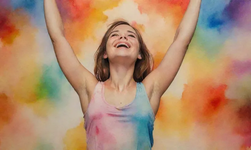 Un joven de pie con confianza con su cabeza alta, ofreciendo una cálida sonrisa hacia alguien que está apoyando, en medio de una suave iluminación colorida y tonos cálidos.
