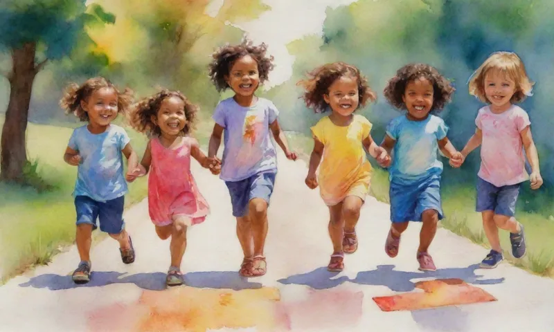 Un grupo diverso de niños sonríe y se ríe juntos durante una actividad lúdica al aire libre