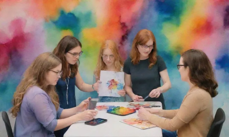 Un grupo diverso de personas colaboran utilizando herramientas y recursos en línea coloridos e interactivos en sus pantallas