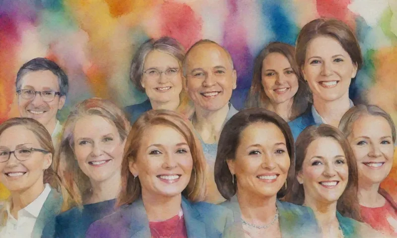 Un vibrante collage que muestra a diversos individuos reunidos en una conferencia