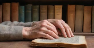 Las manos de una mujer anciana se aferran a un manuscrito climatizado