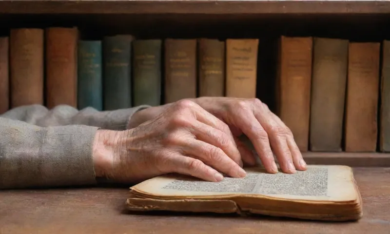 Las manos de una mujer anciana se aferran a un manuscrito climatizado