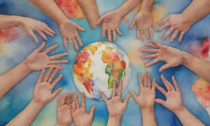 Un grupo diverso de personas de varios rincones de un globo se une