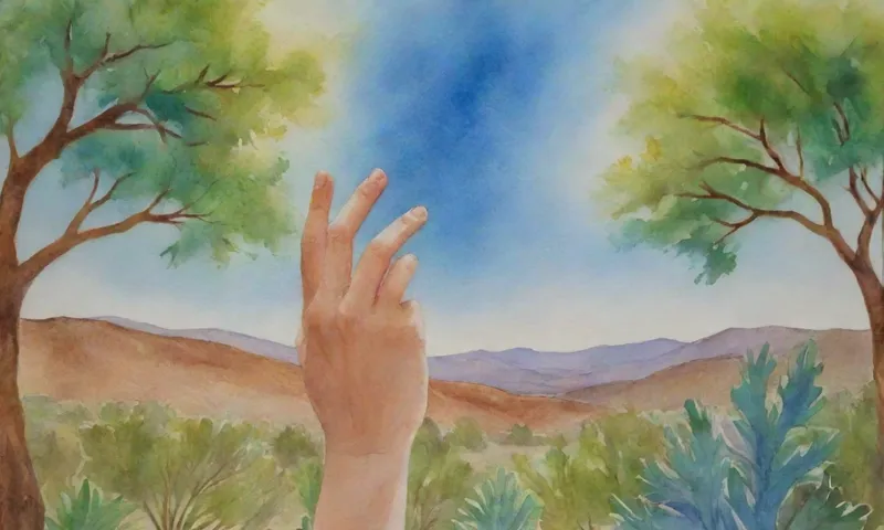 Una mano alcanza hacia un cielo azul resiliente