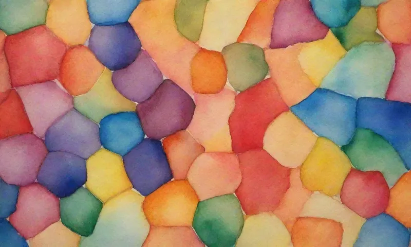 Un caleidoscopio de diferentes formas de colores que representan programas – cada color correspondiente a un tipo como físico, mental, social, económico, etc., con líneas interconectadas que sugieren sus interdependencias.